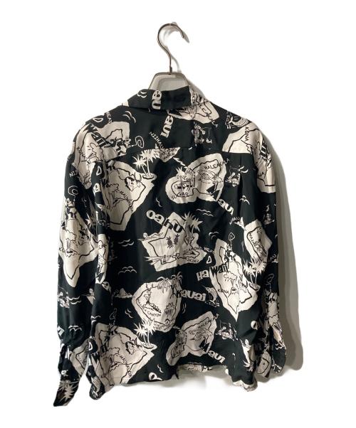 Sun Surf（サンサーフ）Sun Surf (サンサーフ) SHOWING HAWAIIAN ISLANDS 復刻スーベニアシャツ ブラック×ホワイト サイズ:Mの古着・服飾アイテム