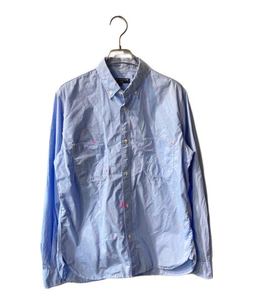 COMME des GARCONS HOMME（コムデギャルソン オム）COMME des GARCONS HOMME (コムデギャルソン オム) ペイント加工シャツ ブルー サイズ:Sの古着・服飾アイテム