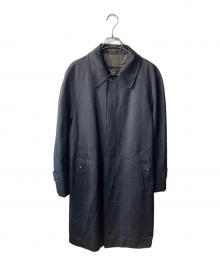 Burberry's（バーバリーズ）の古着「ウール チェックステンカラーコート」｜ネイビー