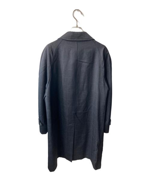 Burberry's（バーバリーズ）Burberry's (バーバリーズ) ウール チェックステンカラーコート ネイビー サイズ:Lの古着・服飾アイテム