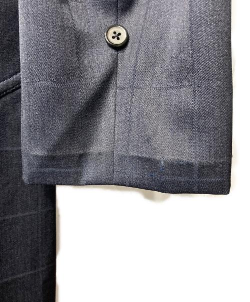 Burberry's（バーバリーズ）Burberry's (バーバリーズ) ウール チェックステンカラーコート ネイビー サイズ:Lの古着・服飾アイテム
