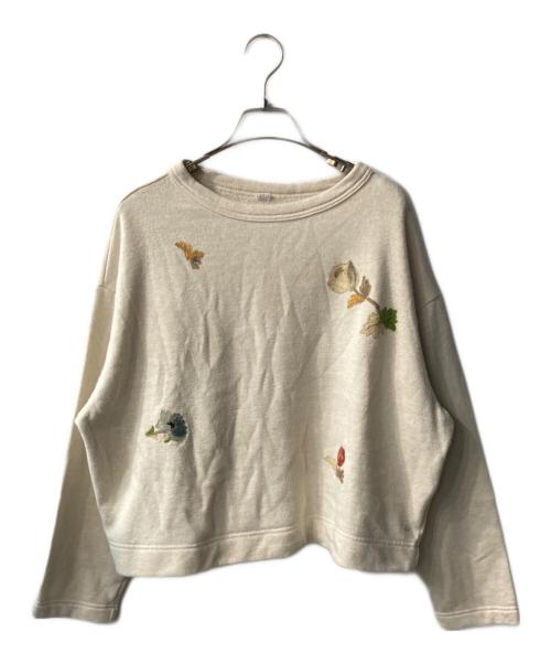 45R（フォーティファイブ・アール）45R (フォーティファイブ・アール) USウラケの刺繍馬Tシャツ アイボリーの古着・服飾アイテム