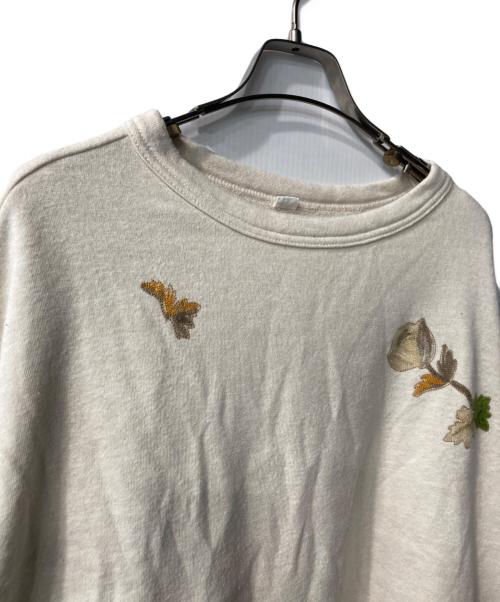 45R（フォーティファイブ・アール）45R (フォーティファイブ・アール) USウラケの刺繍馬Tシャツ アイボリーの古着・服飾アイテム