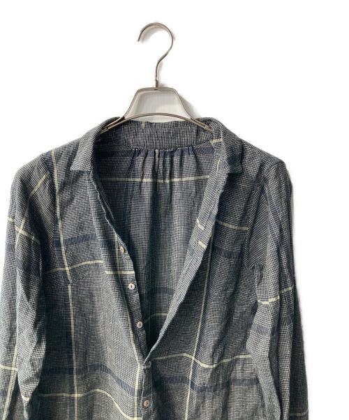 Pal'las Palace（パラスパレス）Pal'las Palace (パラスパレス) インディゴ染めチェックシャツ インディゴ サイズ:3の古着・服飾アイテム