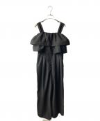 HER LIP TOハーリップトゥ）の古着「Double-Tiered Back-Ribbon Jumpsuit ジャンプスーツ」｜ブラック