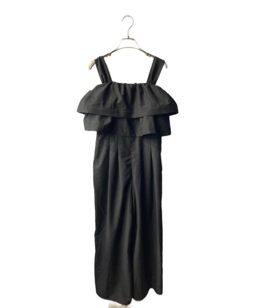 HER LIP TO（ハーリップトゥ）Her lip to (ハーリップトゥ) Double-Tiered Back-Ribbon Jumpsuit ジャンプスーツ ブラック サイズ:Mの古着・服飾アイテム