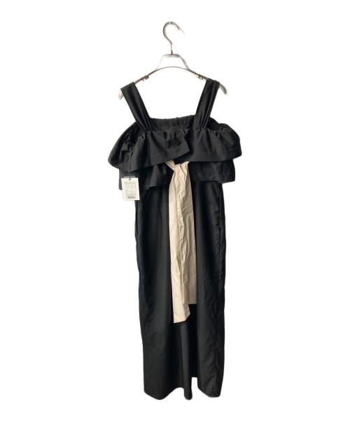 HER LIP TO（ハーリップトゥ）Her lip to (ハーリップトゥ) Double-Tiered Back-Ribbon Jumpsuit ジャンプスーツ ブラック サイズ:Mの古着・服飾アイテム
