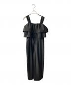 HER LIP TOハーリップトゥ）の古着「Double-Tiered Back-Ribbon Jumpsuit」｜ブラック