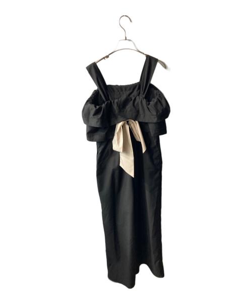 HER LIP TO（ハーリップトゥ）Her lip to (ハーリップトゥ) Double-Tiered Back-Ribbon Jumpsuit ブラック サイズ:M 未使用品の古着・服飾アイテム