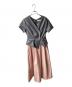 Her lip to（ハーリップトゥ）の古着「Asymmetrical Belted Docking Dress ワンピース」｜グレー×ピンク