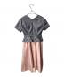 Her lip to (ハーリップトゥ) Asymmetrical Belted Docking Dress ワンピース グレー×ピンク サイズ:S：11000円