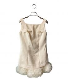 HER LIP TO（ハーリップトゥ）の古着「Roxanne Layered Tulle Mini Dress ミニワンピース」｜ベージュ