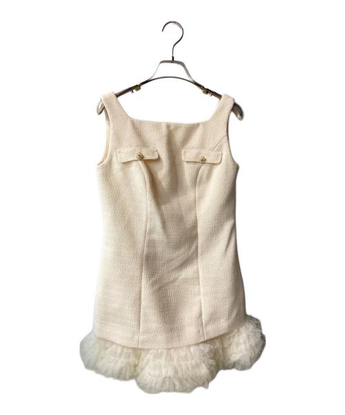 HER LIP TO（ハーリップトゥ）Her lip to (ハーリップトゥ) Roxanne Layered Tulle Mini Dress ミニワンピース ベージュ サイズ:Sの古着・服飾アイテム