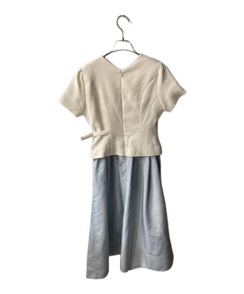 HER LIP TO（ハーリップトゥ）Her lip to (ハーリップトゥ) Asymmetrical Belted Docking Dress ワンピース ホワイト×グレー サイズ:Mの古着・服飾アイテム