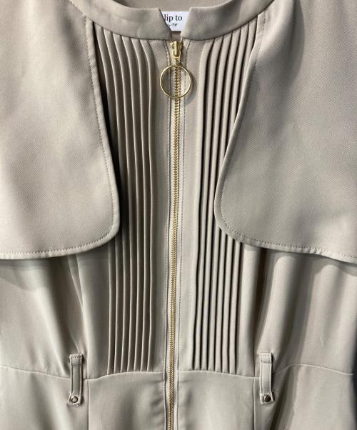 HER LIP TO（ハーリップトゥ）Her lip to (ハーリップトゥ) Nora Front Zip Dress ワンピース ベージュ サイズ:Mの古着・服飾アイテム