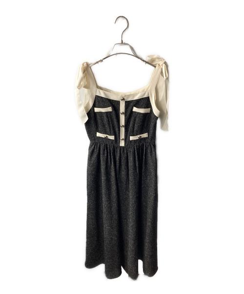HER LIP TO（ハーリップトゥ）Her lip to (ハーリップトゥ) Verona Tweed Long Dress ワンピース ブラック サイズ:Mの古着・服飾アイテム