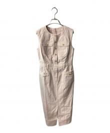 HER LIP TO（ハーリップトゥ）の古着「Padua Denim Dress ワンピース」｜ピンク