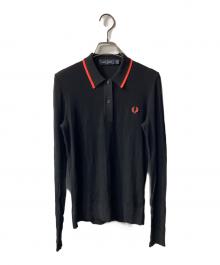 FRED PERRY（フレッドペリー）の古着「Rib Knitted Polo Shirt」｜ブラック