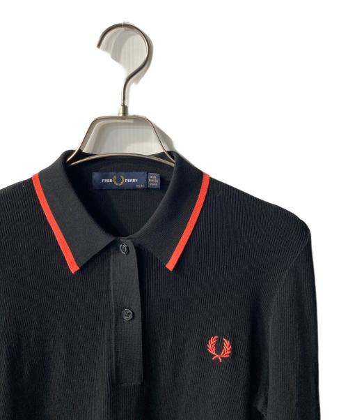 FRED PERRY（フレッドペリー）FRED PERRY (フレッドペリー) Rib Knitted Polo Shirt ブラック サイズ:UK10の古着・服飾アイテム