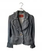 Vivienne Westwood RED LABELヴィヴィアンウエストウッドレッドレーベル）の古着「マルチストライプ デニムラブジャケット」｜インディゴ