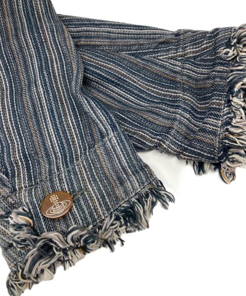Vivienne Westwood RED LABEL（ヴィヴィアンウエストウッドレッドレーベル）Vivienne Westwood RED LABEL (ヴィヴィアンウエストウッドレッドレーベル) マルチストライプ デニムラブジャケット インディゴ サイズ:3の古着・服飾アイテム