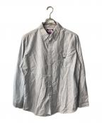 THE NORTHFACE PURPLELABELザ・ノースフェイス パープルレーベル）の古着「Cotton Polyester Stripe OX B.D. Big Shirt　コットンポリエステルストライプox b.d ビッグシャツ」｜ホワイト×ブルー