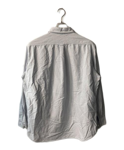 THE NORTHFACE PURPLELABEL（ザ・ノースフェイス パープルレーベル）THE NORTHFACE PURPLELABEL Cotton Polyester Stripe OX B.D. Big Shirt　コットンポリエステルストライプox b.d ビッグシャツ ホワイト×ブルー サイズ:XLの古着・服飾アイテム