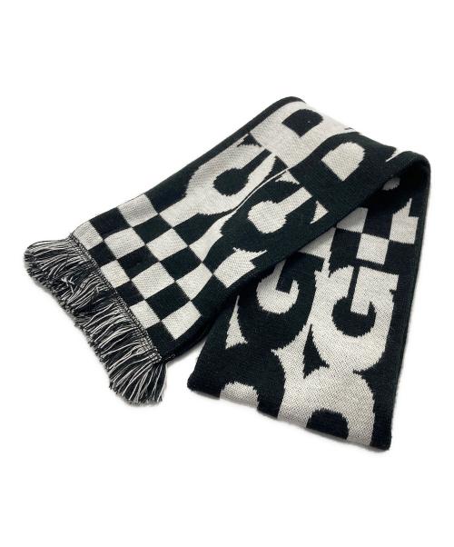 CDG（シーディージー）CDG (シーディージー) ロゴマフラー ホワイト×ブラックの古着・服飾アイテム