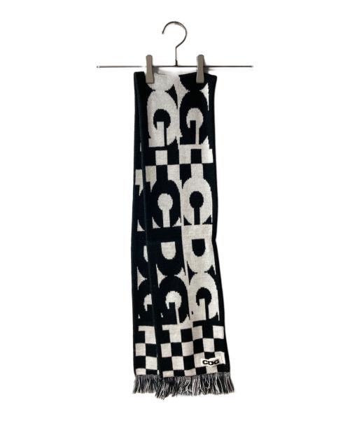 CDG（シーディージー）CDG (シーディージー) ロゴマフラー ホワイト×ブラックの古着・服飾アイテム