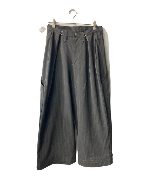 Abuku（アブク）Abuku (アブク) ワイドバギースラックス グレー サイズ:Mの古着・服飾アイテム