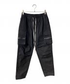 DANKE SCHONダンケ シェーン）の古着「PREMIUM SUPER STRETCH TC BLACK ZIP POCKET PANTS カーゴパンツ」｜ブラック