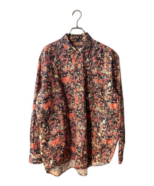 stussy（ステューシー）stussy (ステューシー) 宗教柄シャツ ブラック×オレンジ サイズ:Lの古着・服飾アイテム