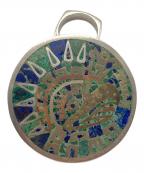Mexican Jewelryメキシカンジュエリー）の古着「イーグルモチーフ  ヴィンテージペンダントトップ」｜ブルー×グリーン
