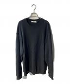 cornierコルニエ）の古着「SILK/COTTON LOOPBACK FLEECE SWEAT SHIRTS」｜ブラック