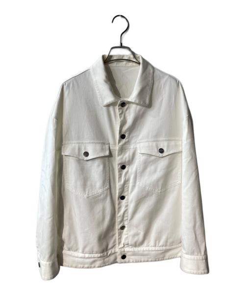 GIORGIO ARMANI（ジョルジオアルマーニ）GIORGIO ARMANI (ジョルジオアルマーニ) スナップボタンデニムジャケット ホワイト サイズ:52の古着・服飾アイテム