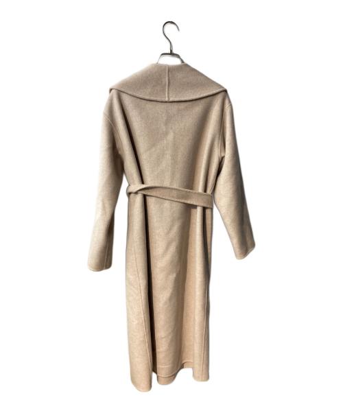 NEWYORKER（ニューヨーカー）NEWYORKER (ニューヨーカー) ウールナイロンリバー ショールカラーロングコート ベージュ サイズ: 9ARの古着・服飾アイテム