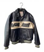 AVIREXアヴィレックス）の古着「VALLAD VARSITY LEATHER JACKET レザージャケット」｜ネイビー