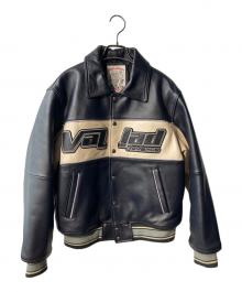 AVIREX（アヴィレックス）の古着「VALLAD VARSITY LEATHER JACKET レザージャケット」｜ネイビー