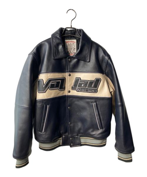 AVIREX（アヴィレックス）AVIREX (アヴィレックス) VALLAD VARSITY LEATHER JACKET レザージャケット ネイビー サイズ:Mの古着・服飾アイテム