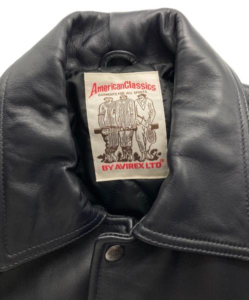 AVIREX（アヴィレックス）AVIREX (アヴィレックス) VALLAD VARSITY LEATHER JACKET レザージャケット ネイビー サイズ:Mの古着・服飾アイテム