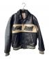 AVIREX（アヴィレックス）の古着「VALLAD VARSITY LEATHER JACKET レザージャケット」｜ネイビー