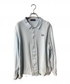FRED PERRY×JOURNAL STANDARDフレッドペリー×ジャーナルスタンダード）の古着「別注 フル ボタン ピケ ポロシャツ」｜ブルー