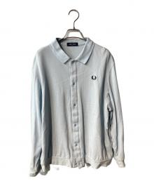 FRED PERRY×JOURNAL STANDARD（フレッドペリー×ジャーナルスタンダード）の古着「別注 フル ボタン ピケ ポロシャツ」｜ブルー