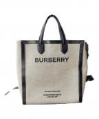 BURBERRYバーバリー）の古着「ホースフェリープリント キャンバス 2WAYトートバッグ」｜ブラック×グレー