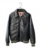 AVIREXアヴィレックス）の古着「LIGHT SIGNATURE VARSITY JACKET」｜ブラック
