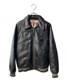 AVIREX（アヴィレックス）の古着「LIGHT SIGNATURE VARSITY JACKET」｜ブラック