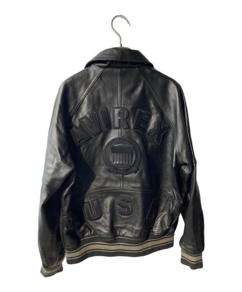 AVIREX（アヴィレックス）AVIREX (アヴィレックス) LIGHT SIGNATURE VARSITY JACKET ブラック サイズ:Mの古着・服飾アイテム