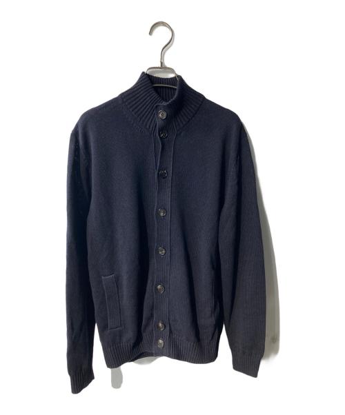 Zanone（ザノーネ）Zanone (ザノーネ) CHIOTO 7ゲージリネンコットンスタンドカラーニットカーディガン ネイビー サイズ:48の古着・服飾アイテム