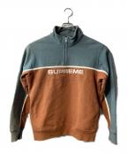 SUPREMEシュプリーム）の古着「2-Tone Half Zip Sweatshirt スウェット」｜グレー×ブラウン
