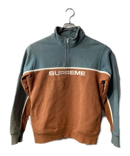 SUPREME（シュプリーム）SUPREME (シュプリーム) 2-Tone Half Zip Sweatshirt スウェット グレー×ブラウン サイズ:Mediumの古着・服飾アイテム